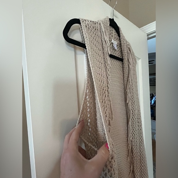 Chico’s Long cotton Knit Open Tan Summer Cardigan Women’s size Large - Picture 10 of 16